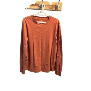 George‎ Womens Long Sleeve Casual Top Copper Brown Basic Crew Neck